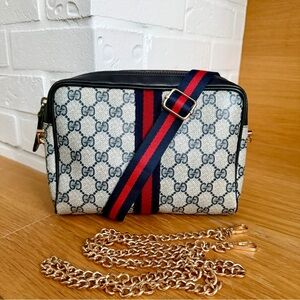 Gucci Authenticated Sherry Line Monogram Clutch / Crossbody Bag